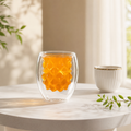Intricate Pineapple Shape Double Walled Glass