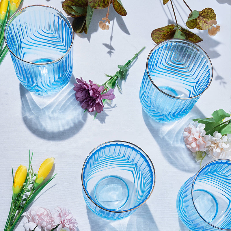 Azure Gilded Wave Glass