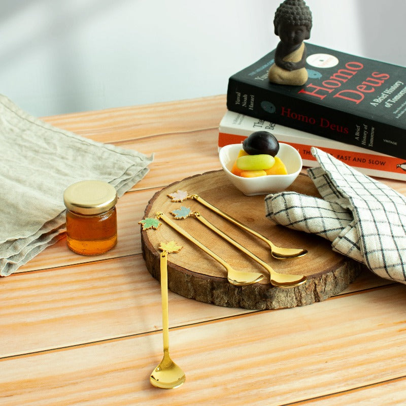 Maple Leaf Dessert Spoon Set of 4