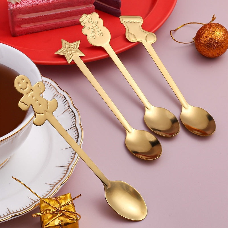 Festive Cookie Dessert Spoon Set of 4