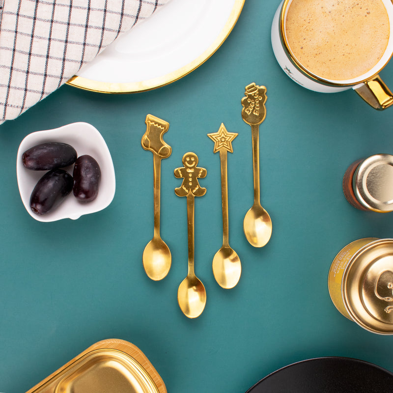Festive Cookie Dessert Spoon Set of 4