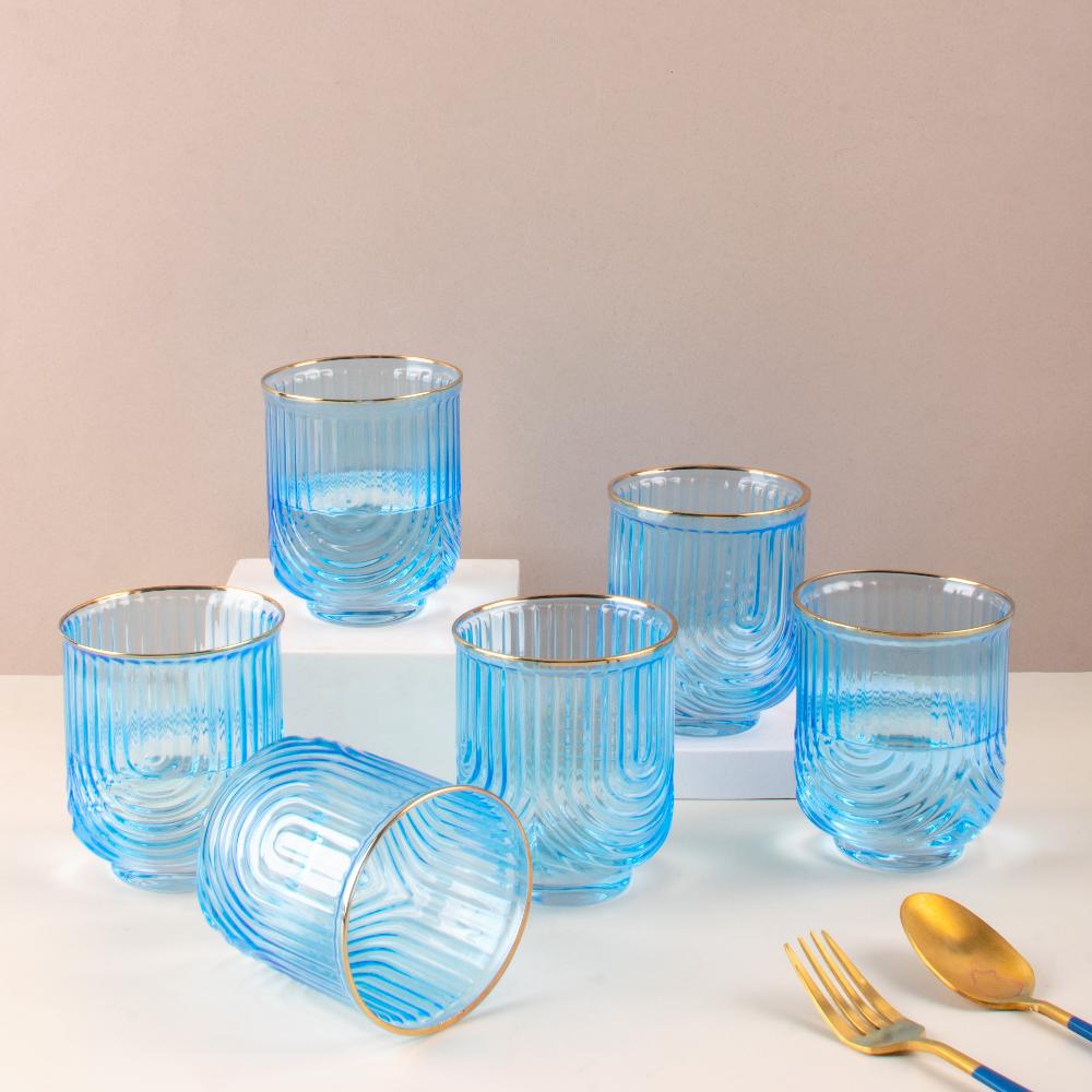 Azure Gilded Wave Glass