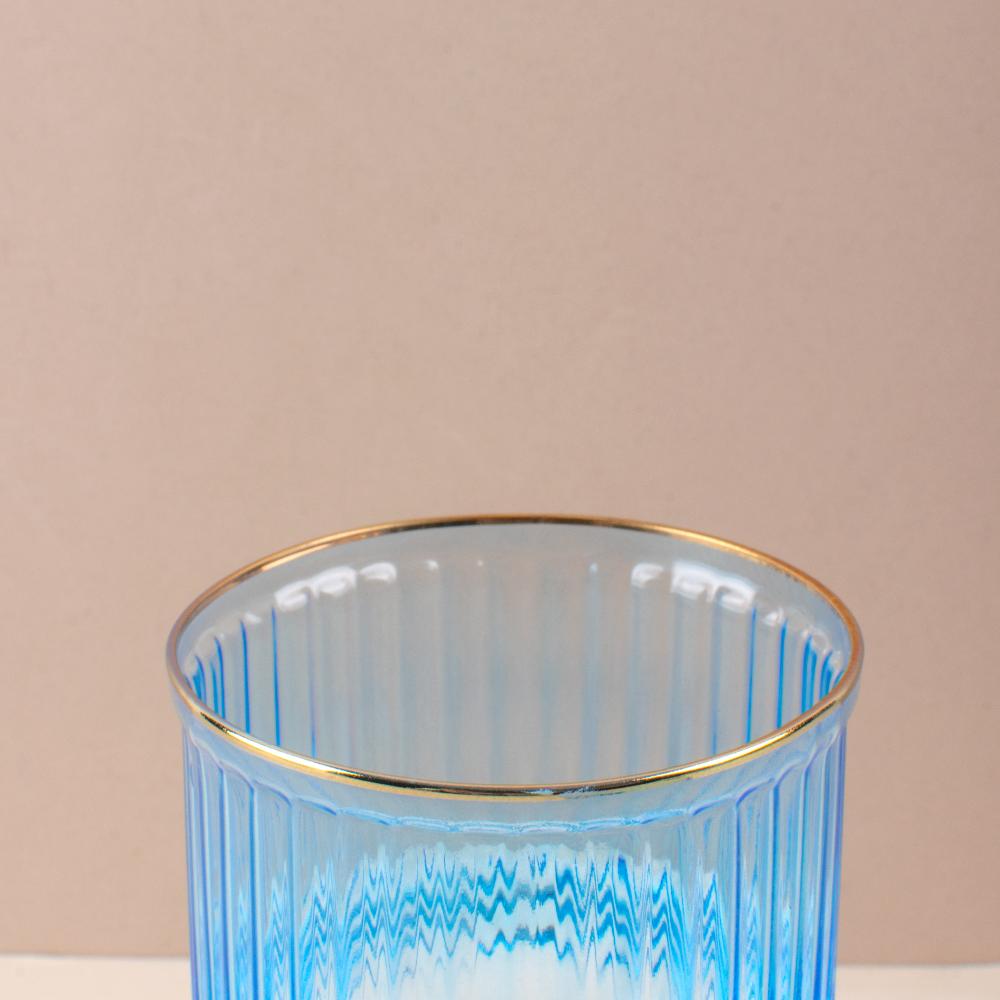 Azure Gilded Wave Glass