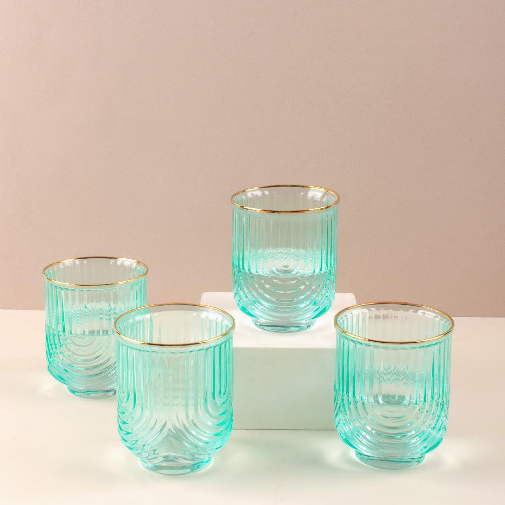 Verdant Gilded Wave Glass