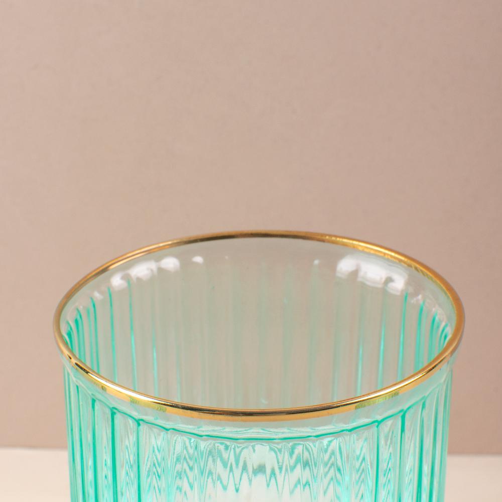 Verdant Gilded Wave Glass