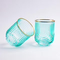 Verdant Gilded Wave Glass