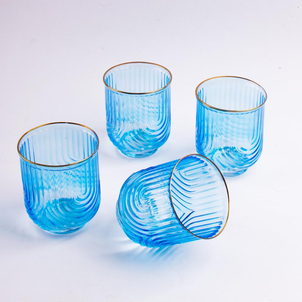 Azure Gilded Wave Glass