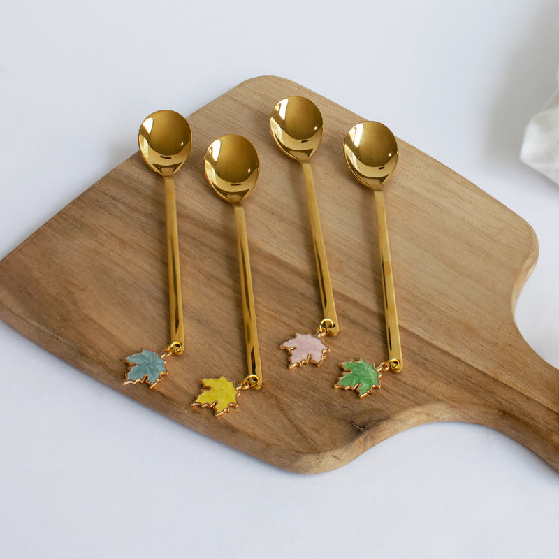 Maple Leaf Dessert Spoon Set of 4