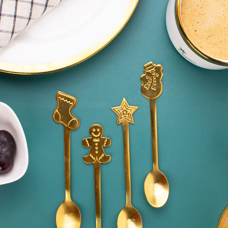 Festive Cookie Dessert Spoon Set of 4