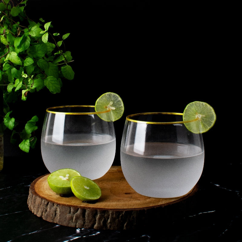 Modern Martini Frosted Glass (Set of 2)