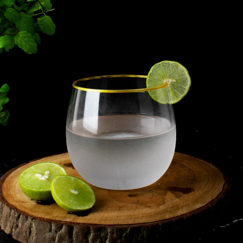 Modern Martini Frosted Glass (Set of 2)