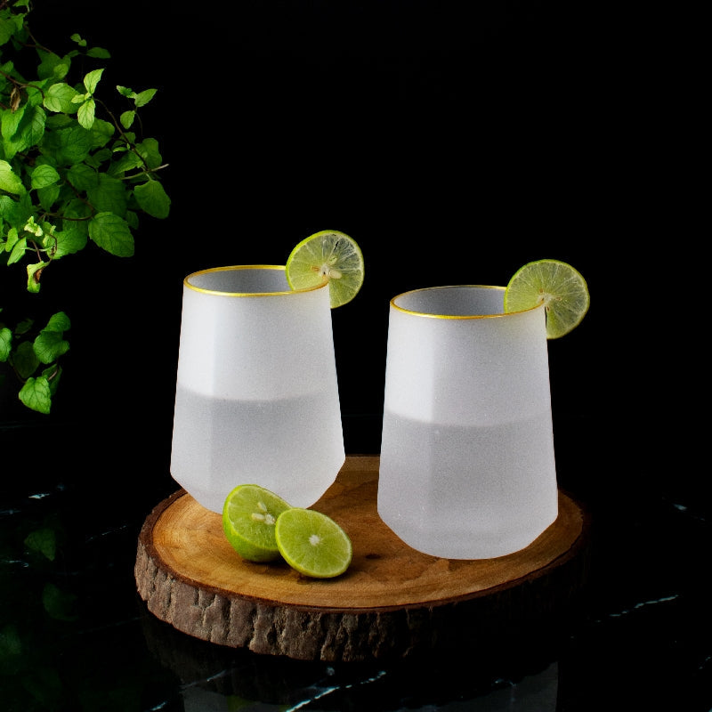 Ocean Breeze Frosted Glass (Set of 2)