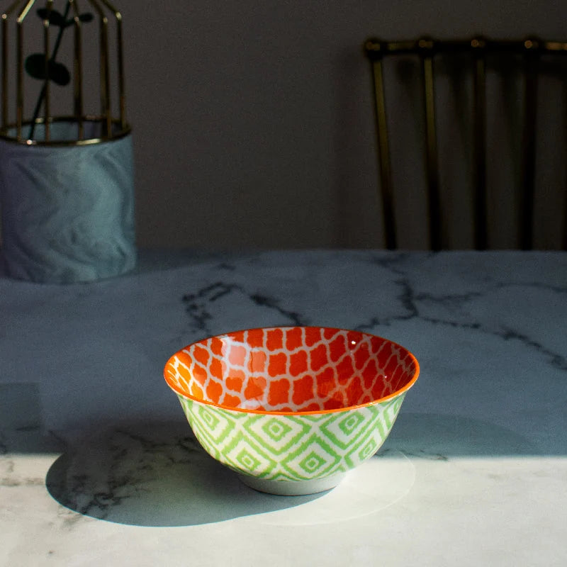 Sunset Orange Pattern Moroccan Bowl
