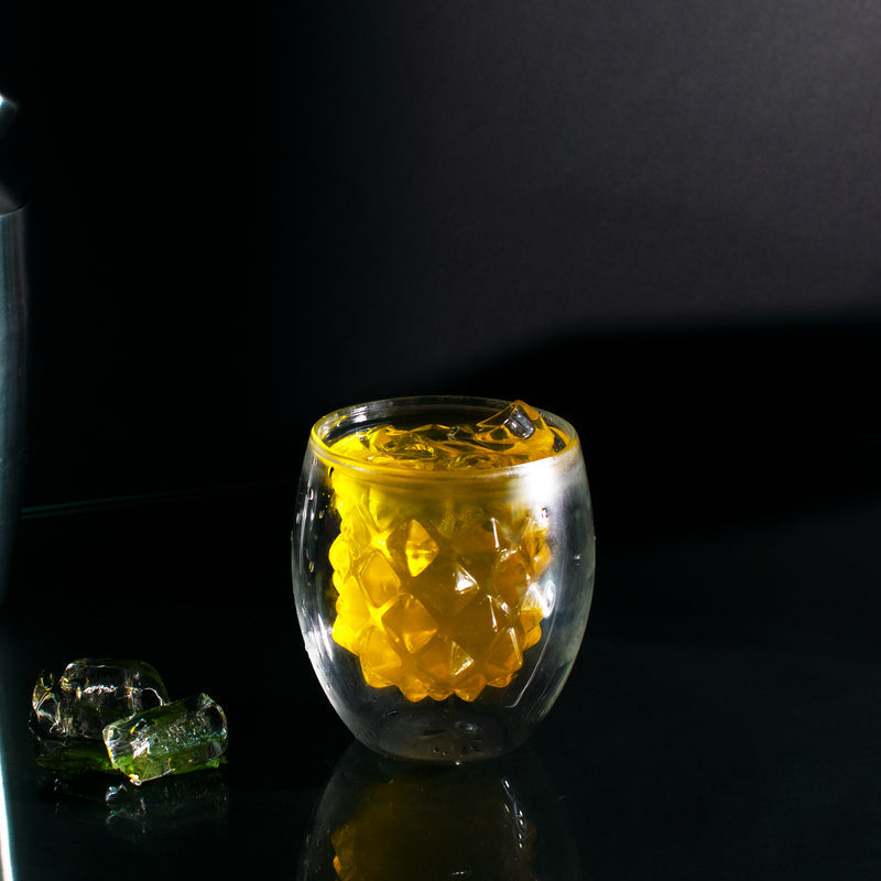 Intricate Pineapple Shape Double Walled Glass