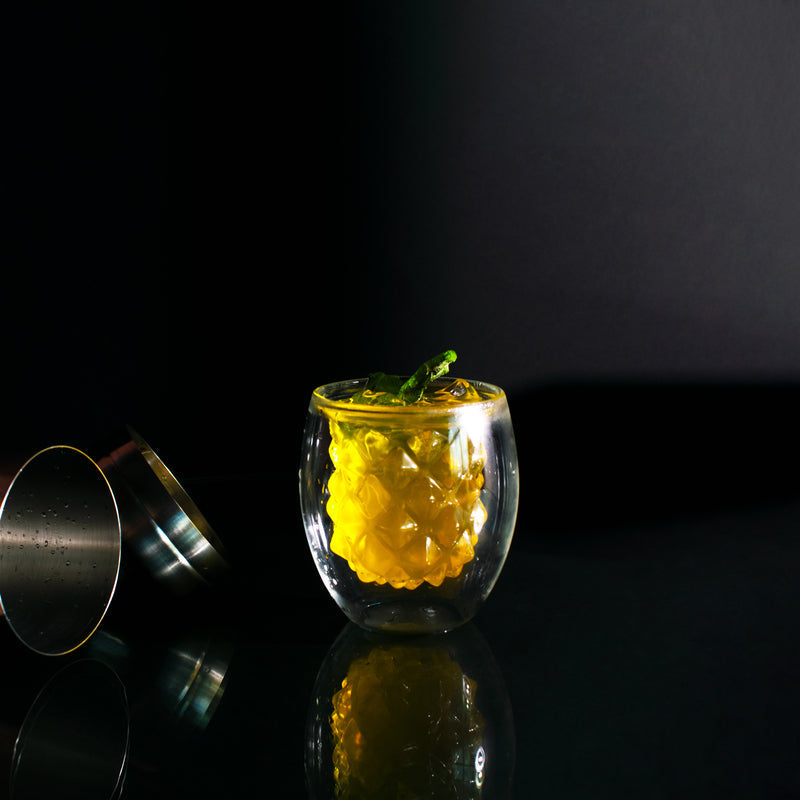 Intricate Pineapple Shape Double Walled Glass