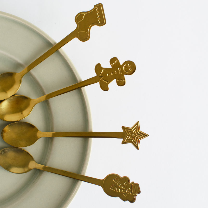 Festive Cookie Dessert Spoon Set of 4