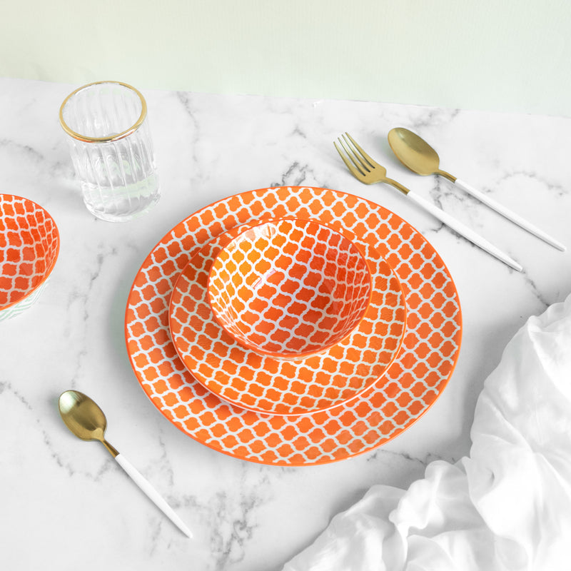Sunset Orange Pattern Moroccan Bowl