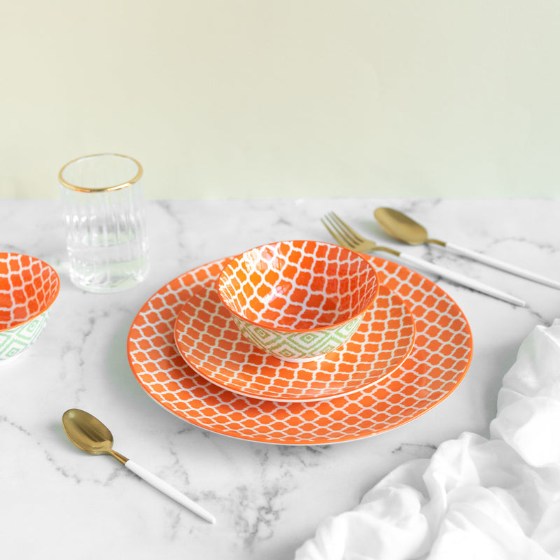 Sunset Orange Pattern Moroccan Starter Plate