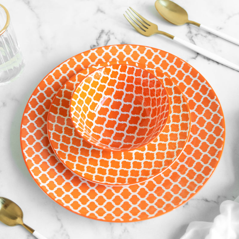 Sunset Orange Pattern Moroccan Bowl