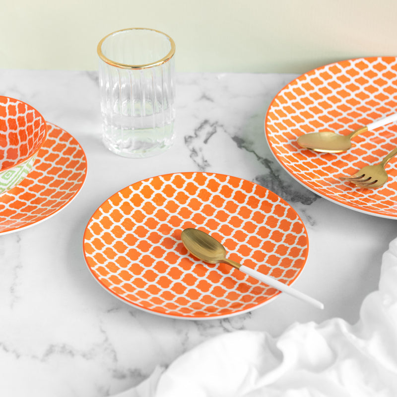 Sunset Orange Pattern Moroccan Starter Plate