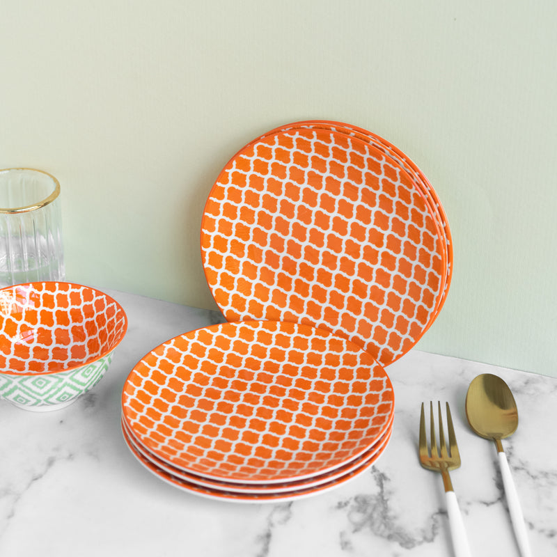 Sunset Orange Pattern Moroccan Starter Plate