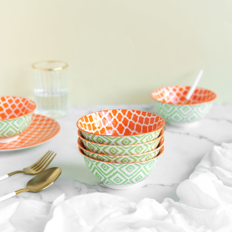 Sunset Orange Pattern Moroccan Bowl