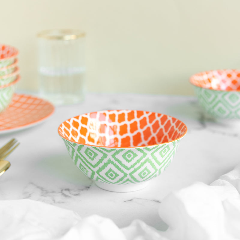 Sunset Orange Pattern Moroccan Bowl