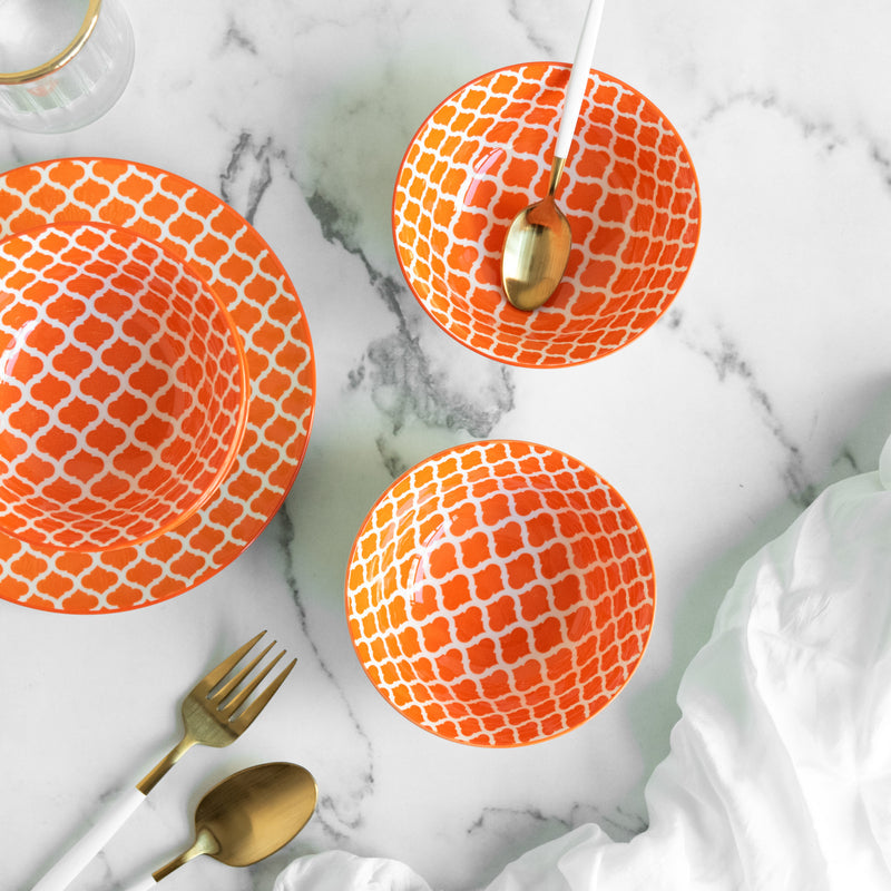 Sunset Orange Pattern Moroccan Bowl