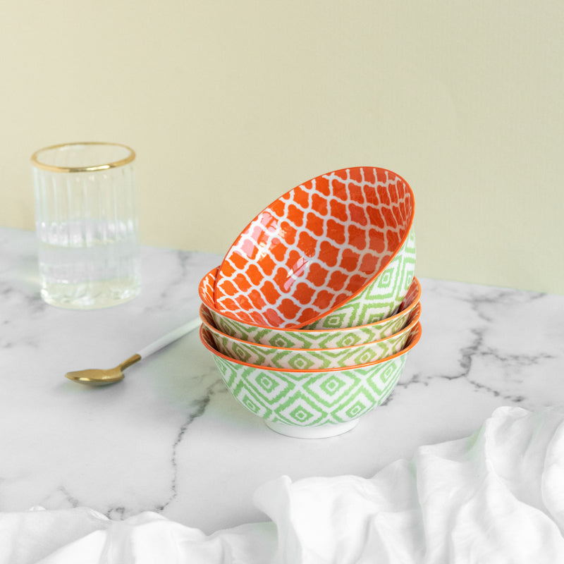 Sunset Orange Pattern Moroccan Bowl