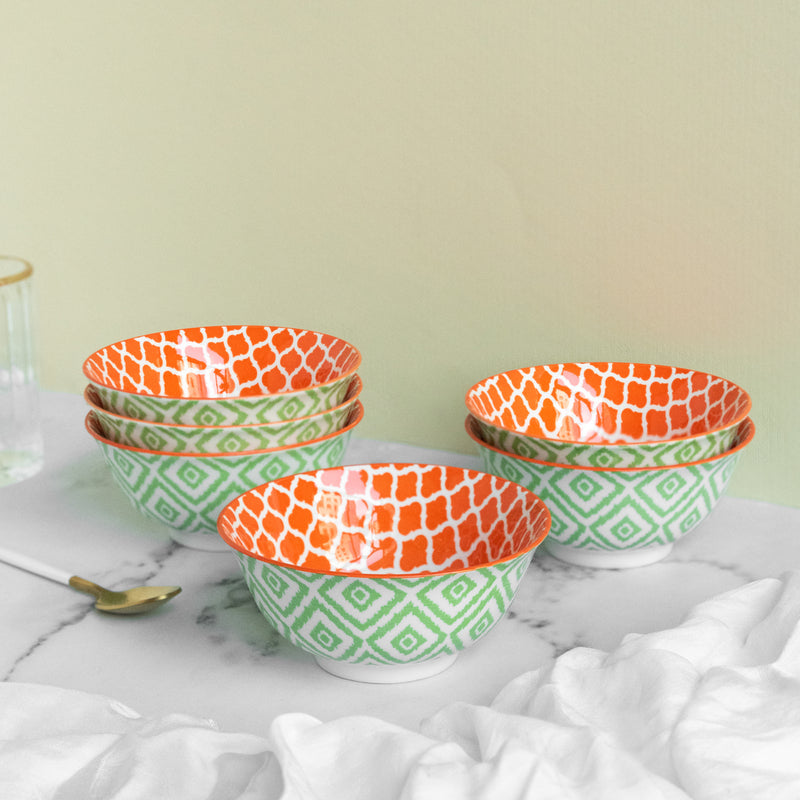 Sunset Orange Pattern Moroccan Bowl