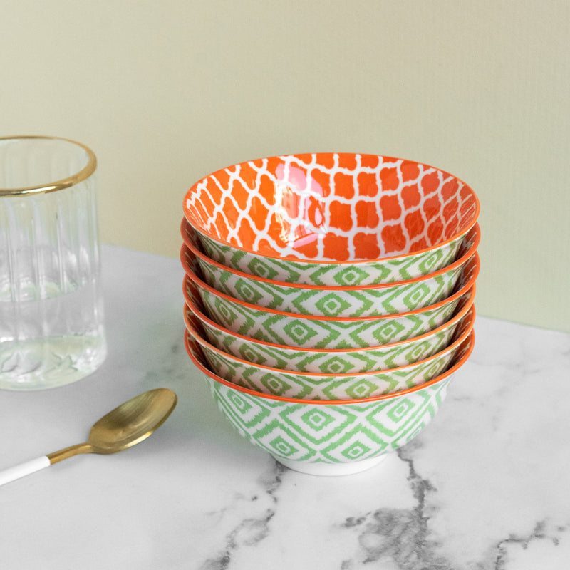Sunset Orange Pattern Moroccan Bowl