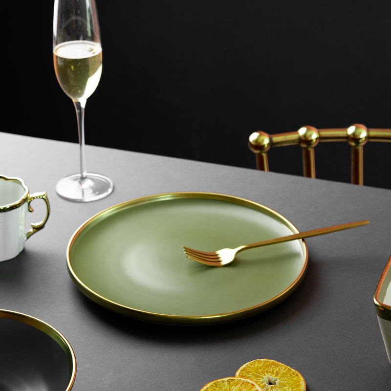 Gold Edge Suave Dinner Plate