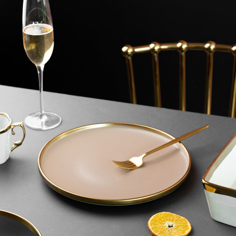 Gold Edge Suave Dinner Plate