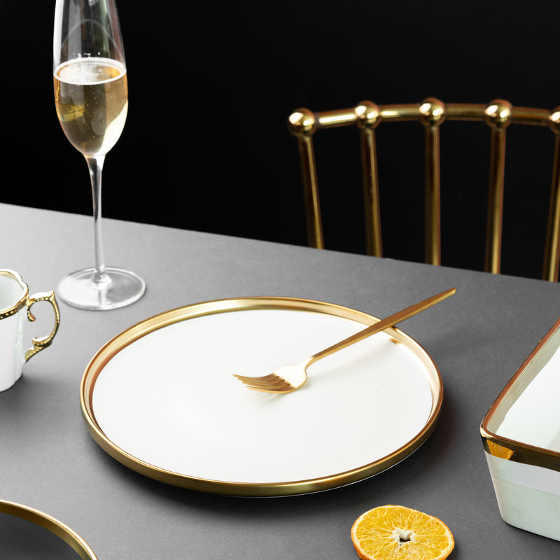 Gold Edge Suave Dinner Plate