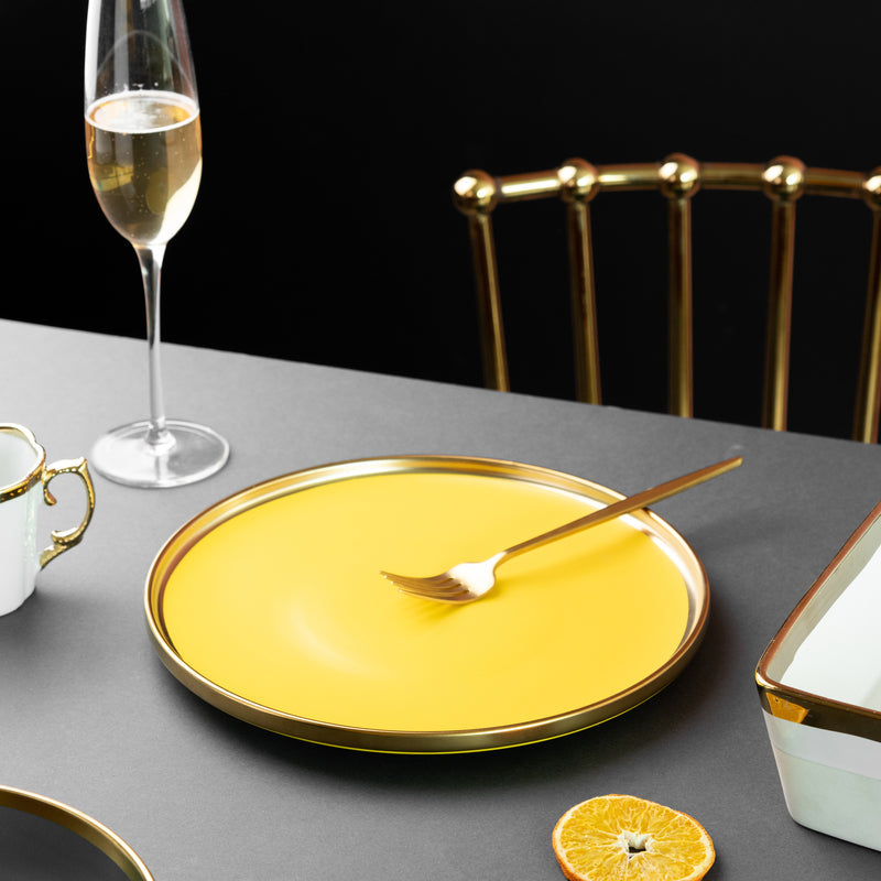 Gold Edge Suave Dinner Plate