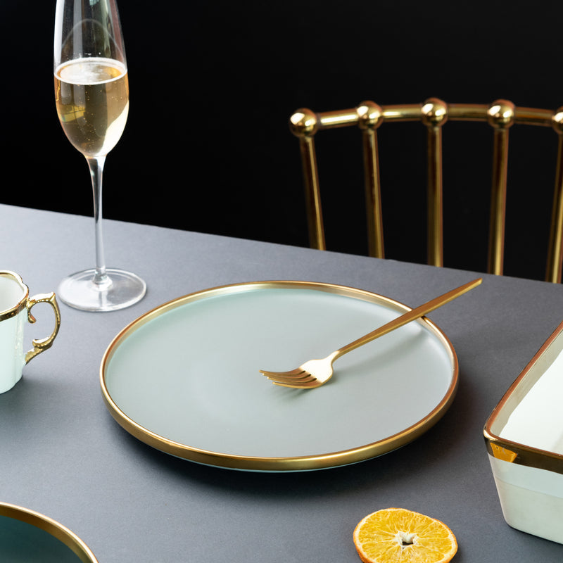 Gold Edge Suave Dinner Plate