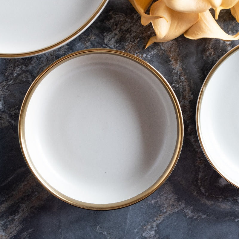 Matte Finish Gold Rimmed Starter Plate