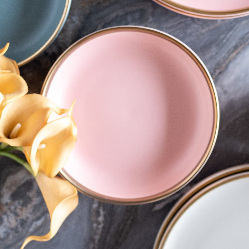 Matte Finish Gold Rimmed Starter Plate
