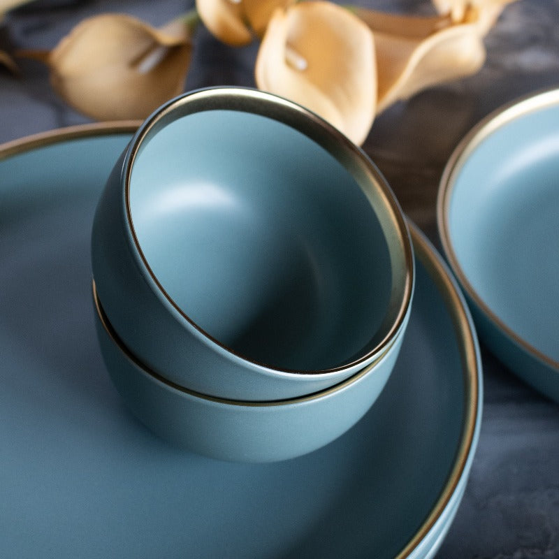 Glossy Finish Gold Rimmed Bowl
