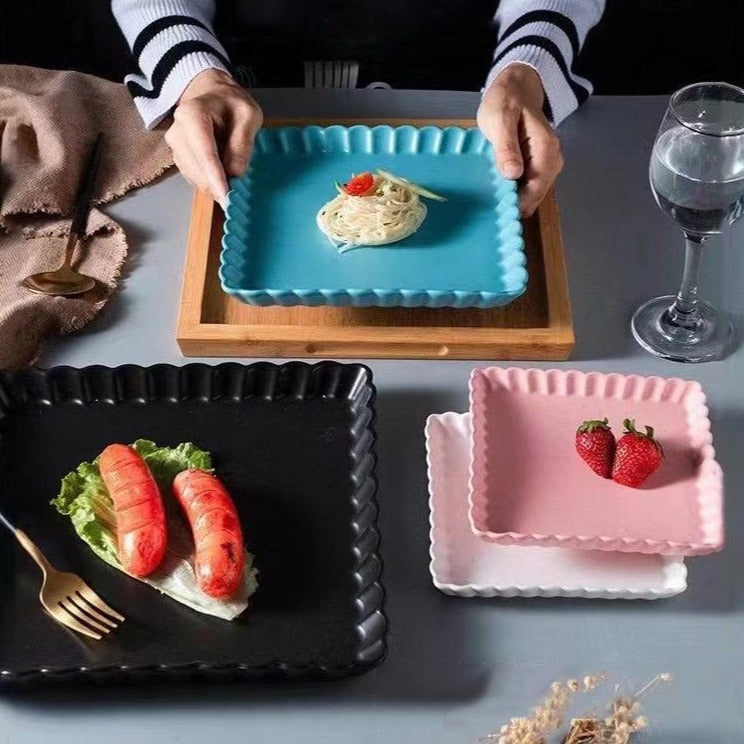 Crinkled Square Serving Plate