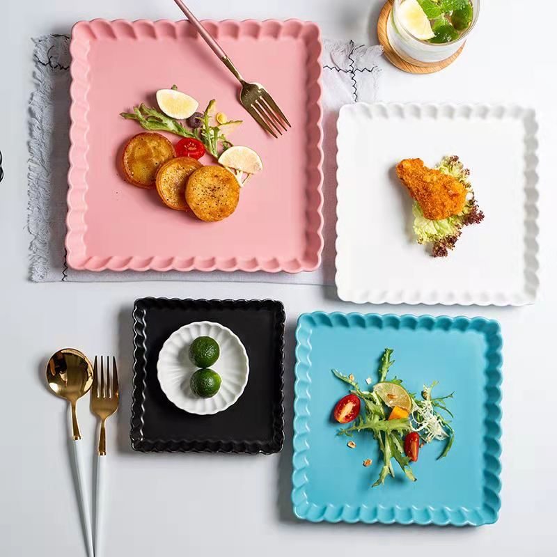 Crinkled Square Serving Plate