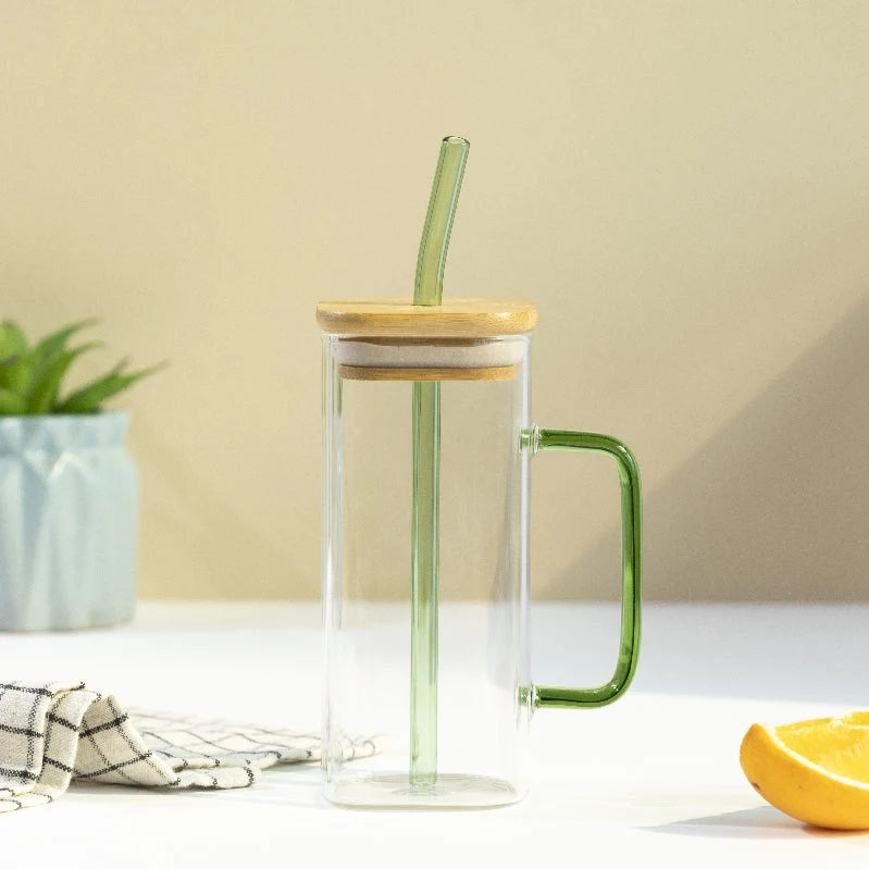 Play It Cool Glass Can With Straw & Lid