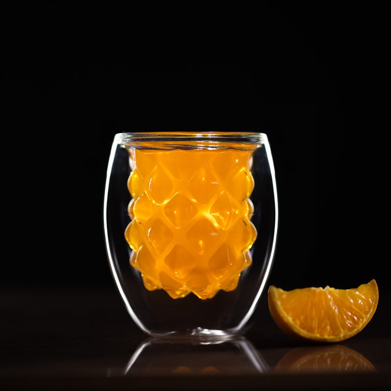 Intricate Pineapple Shape Double Walled Glass