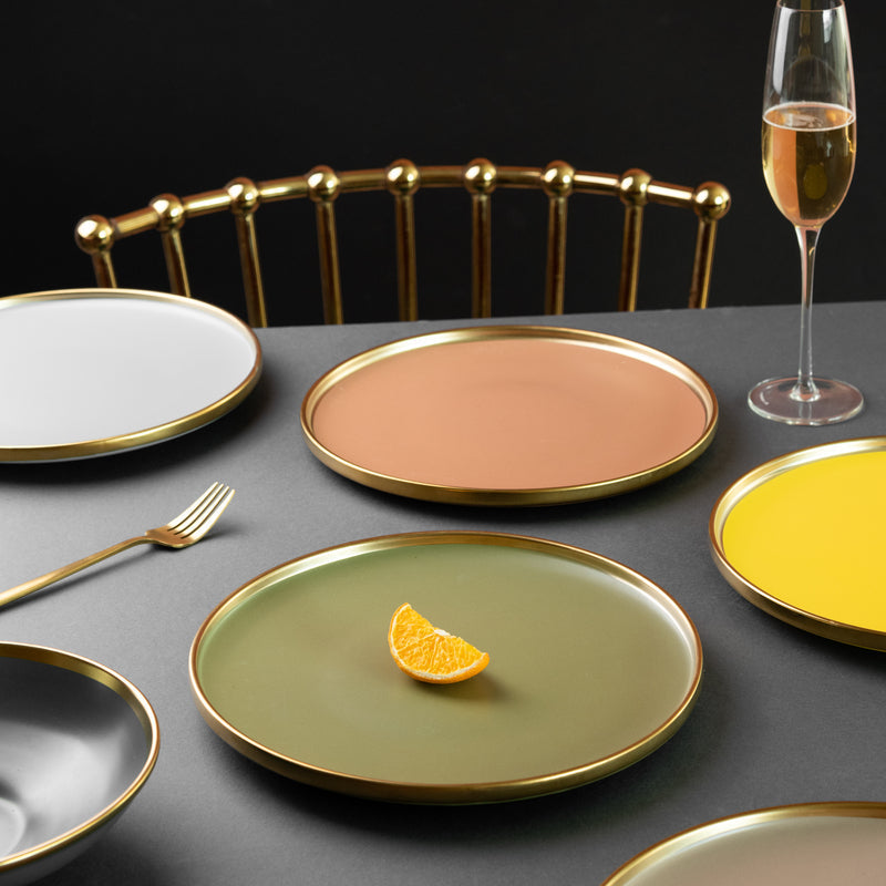 Gold Edge Suave Dinner Plate